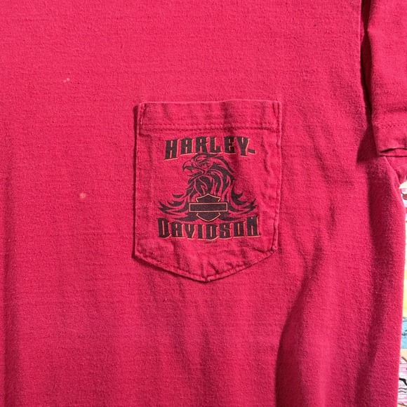 Vintage Harley Davidson Space Coast Palm Bay FL‎ Pocket T-Shirt Graphic Tee - Picture 2 of 9